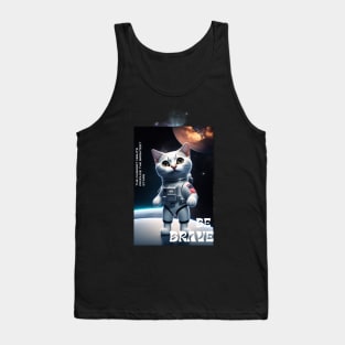 Cute funny  cat walk in space Tank Top